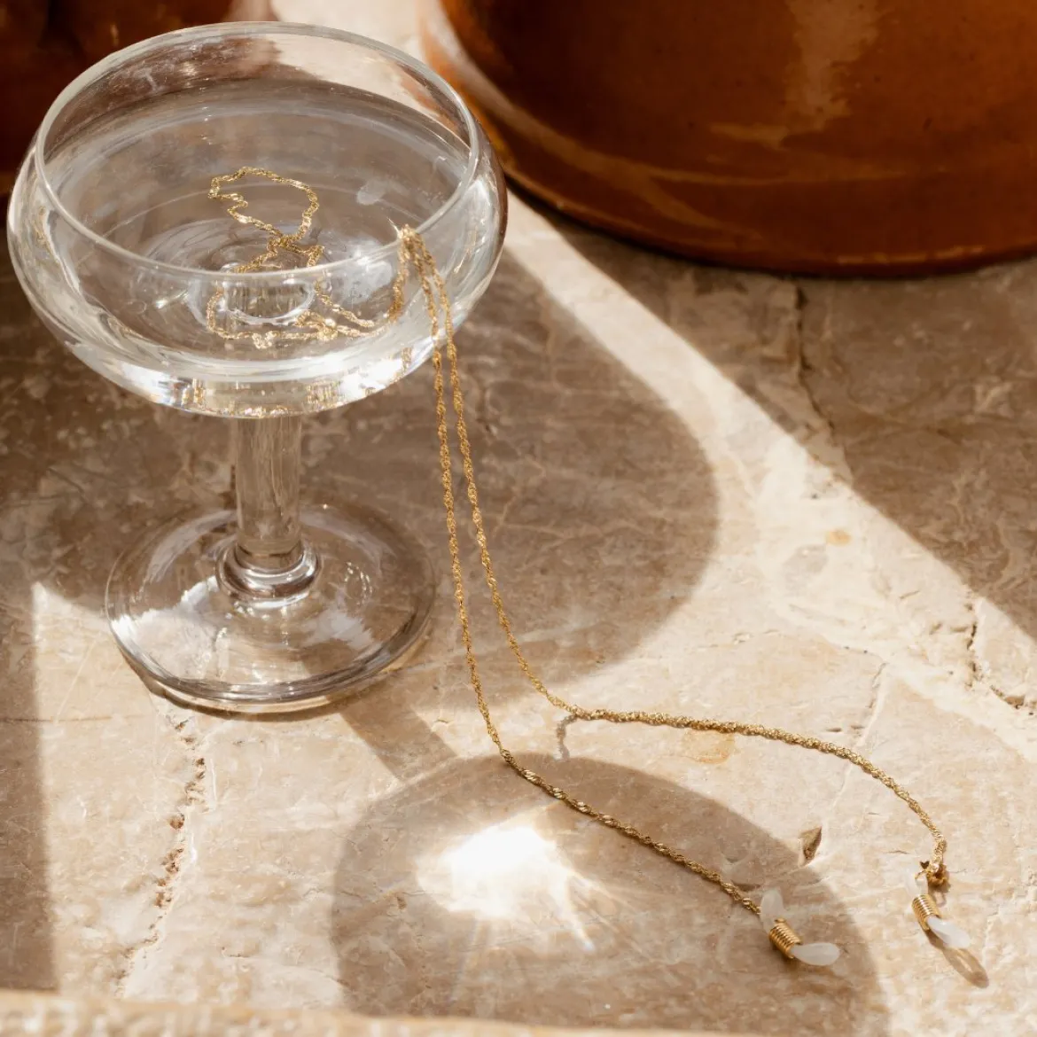 Curly Twist Sunglasses Chain Gold