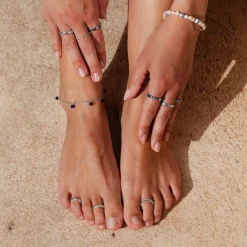 Curly Twist Toe Ring Silber