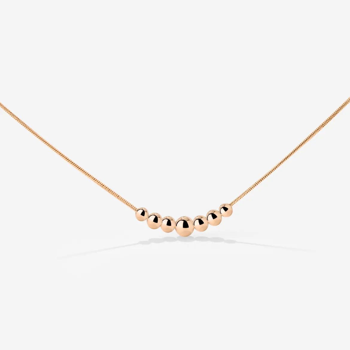 Curvy Beads Choker Roségold