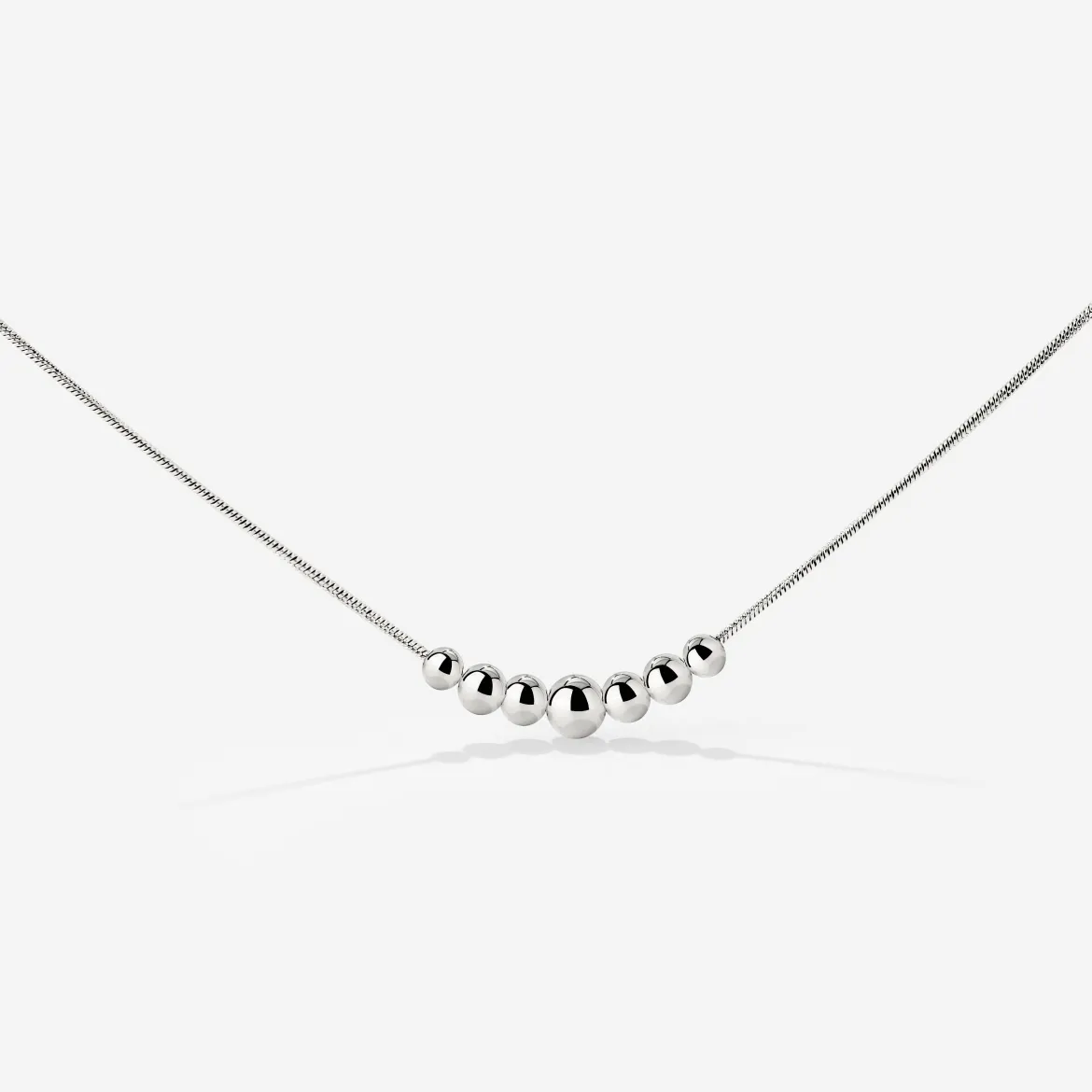 Curvy Beads Choker Silber