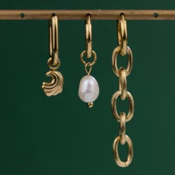 Curvy Wave Oval Hoop Set Baby Roségold