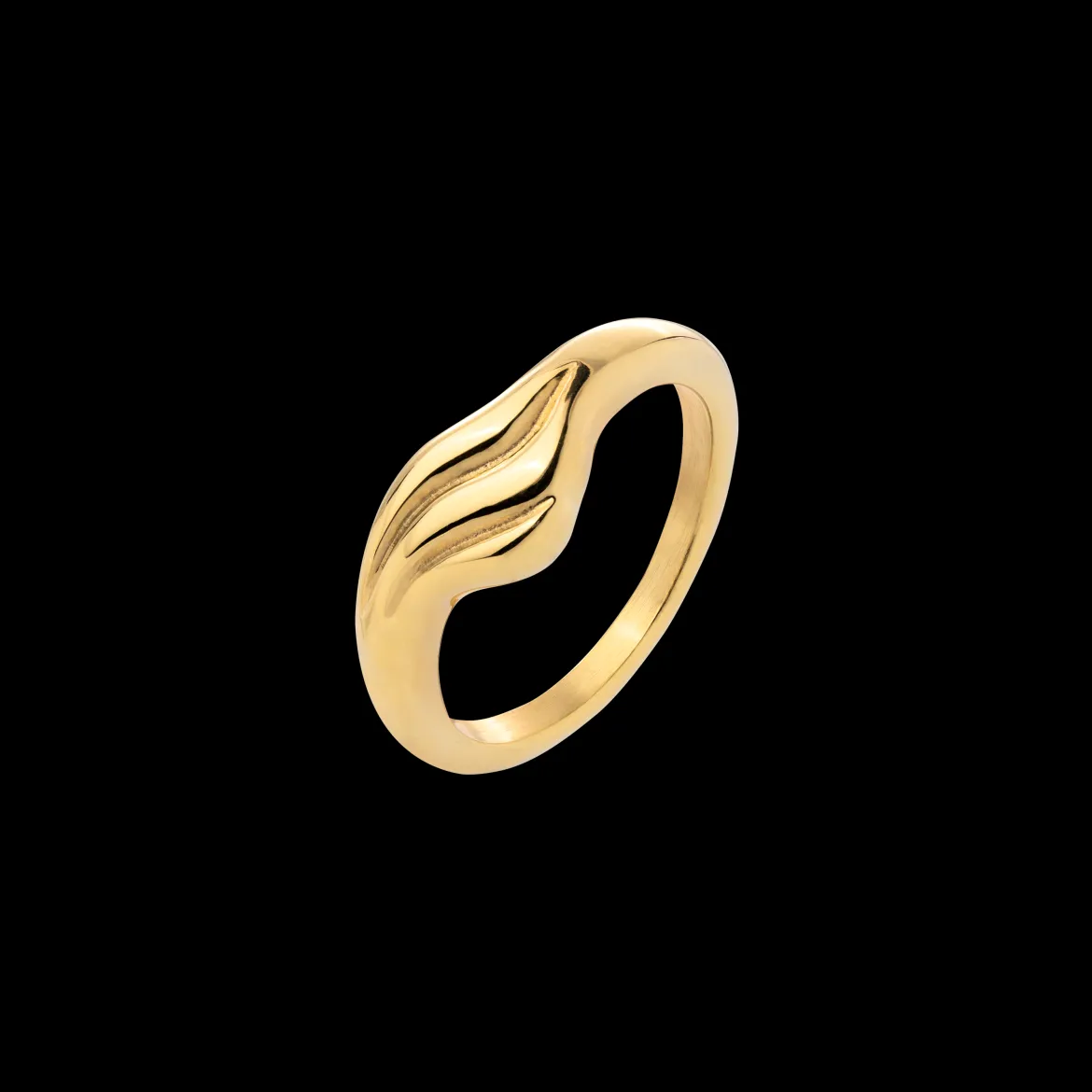 Curvy Wave Ring Gold