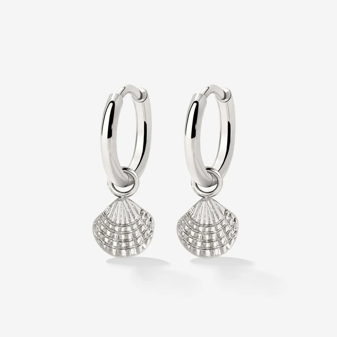 Cute Shell Hoop Set Silber