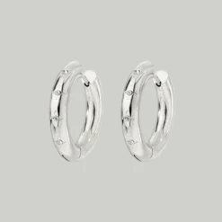 Cute Stargaze Hoops Medium Silber