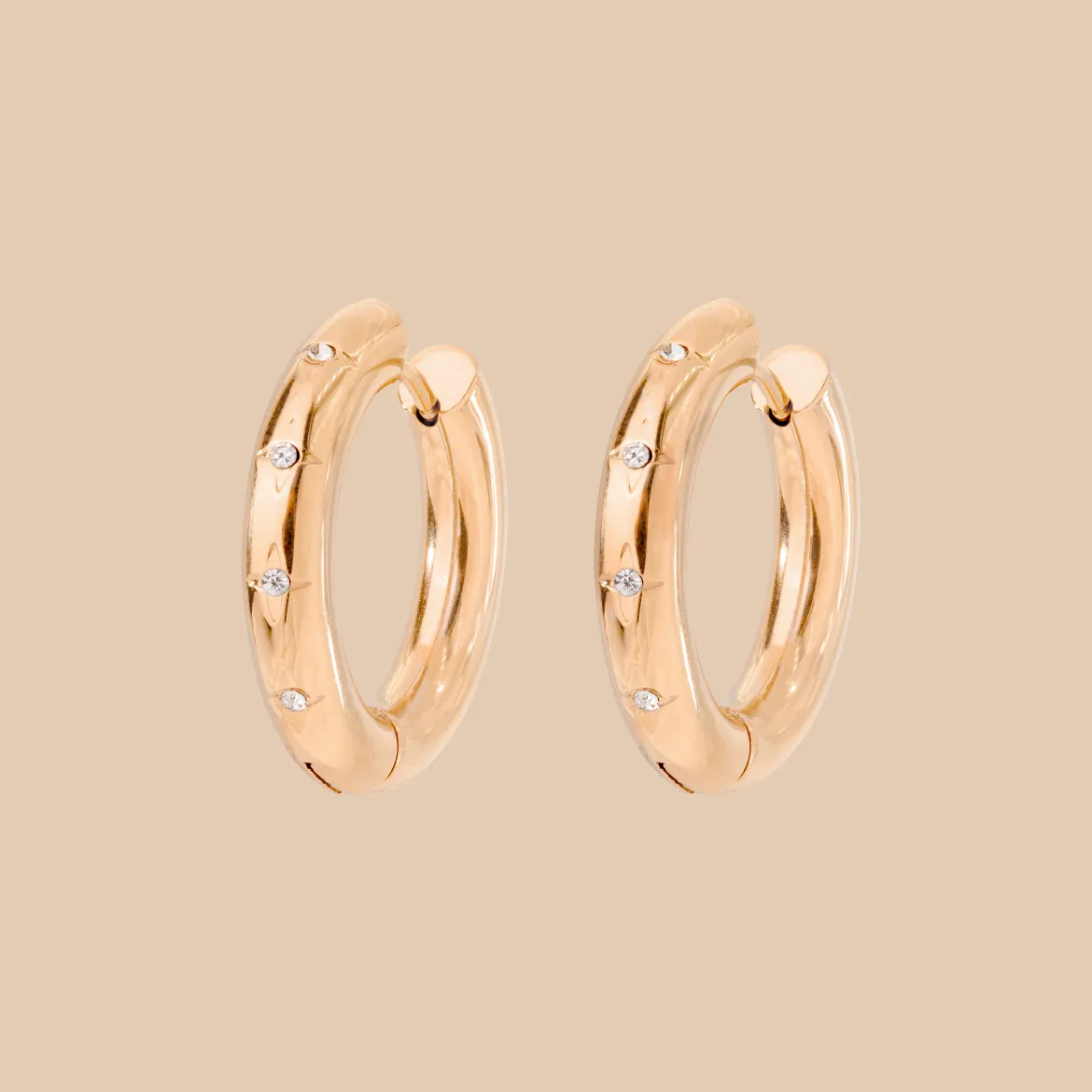 Cute Stargaze Hoops Medium Roségold