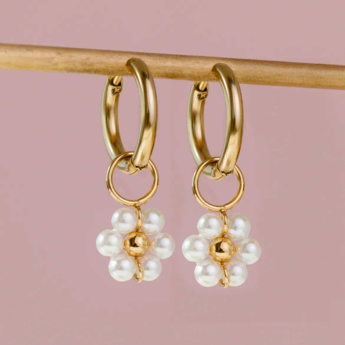Daisy Hoop Set Small Roségold