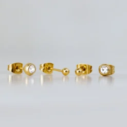 Delicate Gleam Stud Bundle Gold