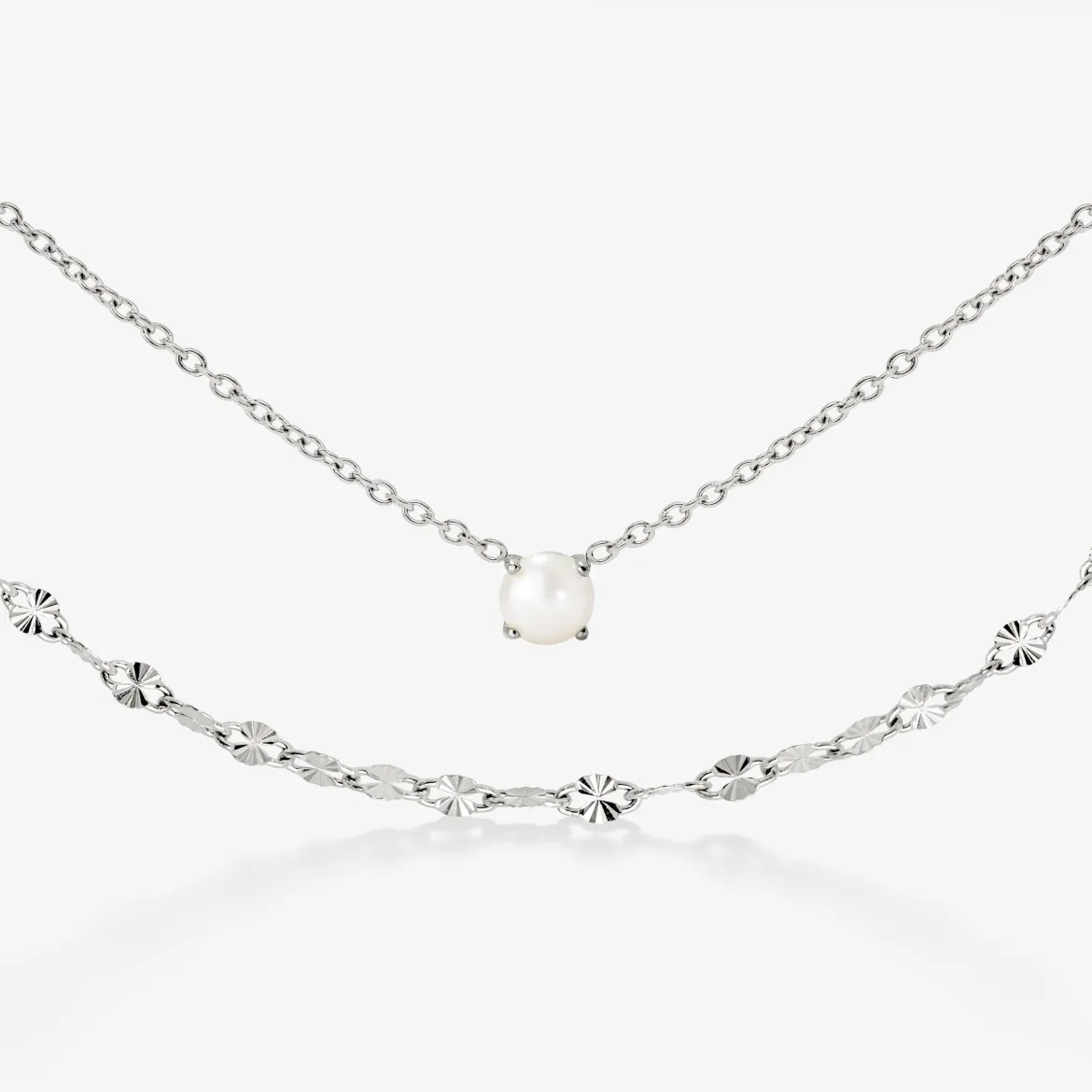Delicate Pearl Bundle Silber