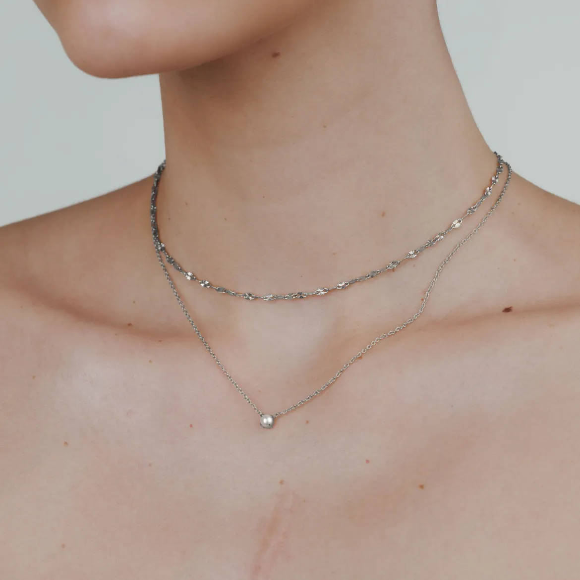 Delicate Pearl Bundle Silber