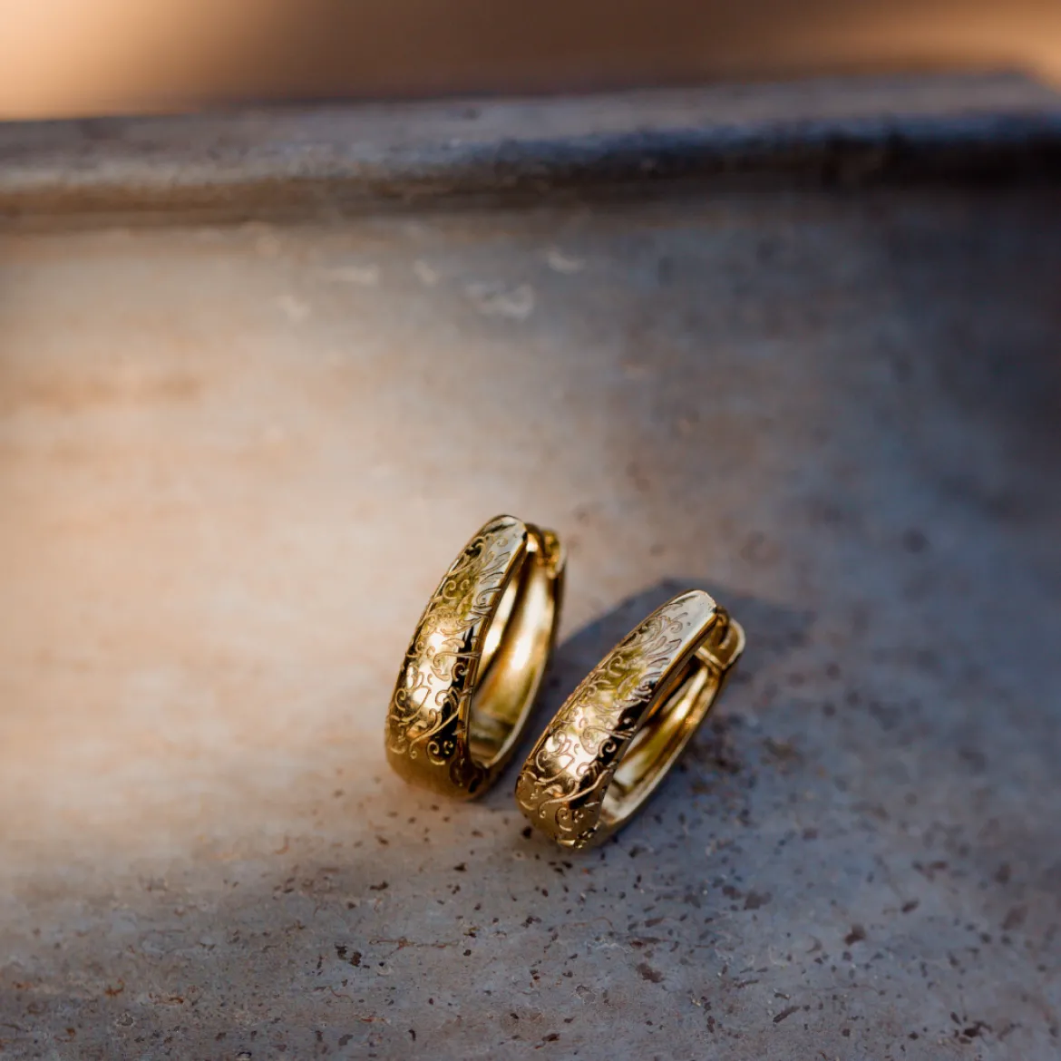 Desert Glow Hoops Gold