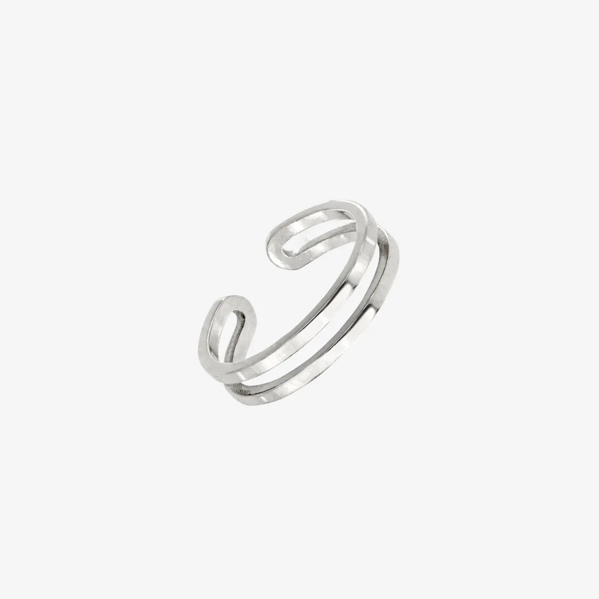 Double Toe Ring Silber