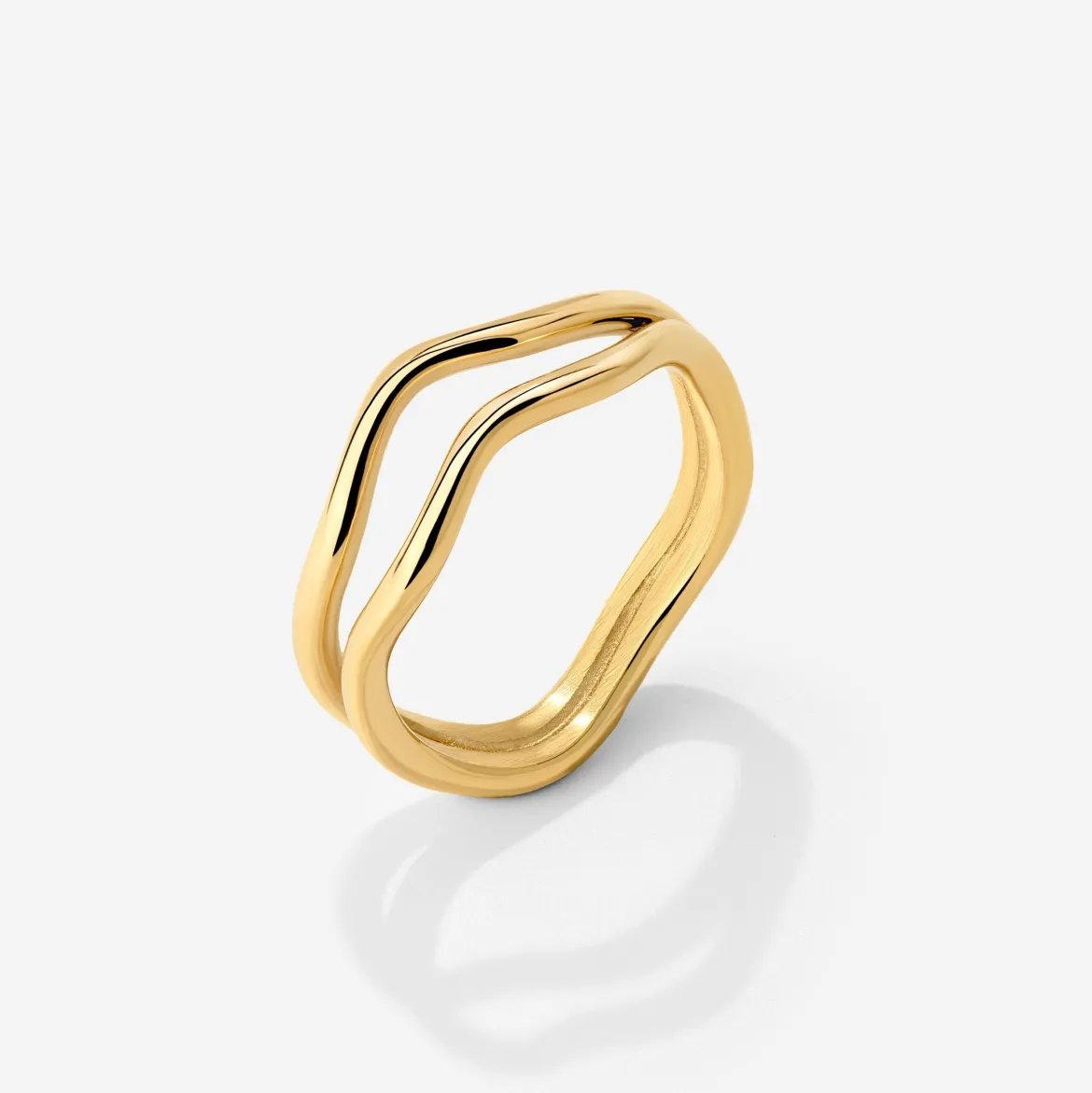 Double Wave Ring Gold