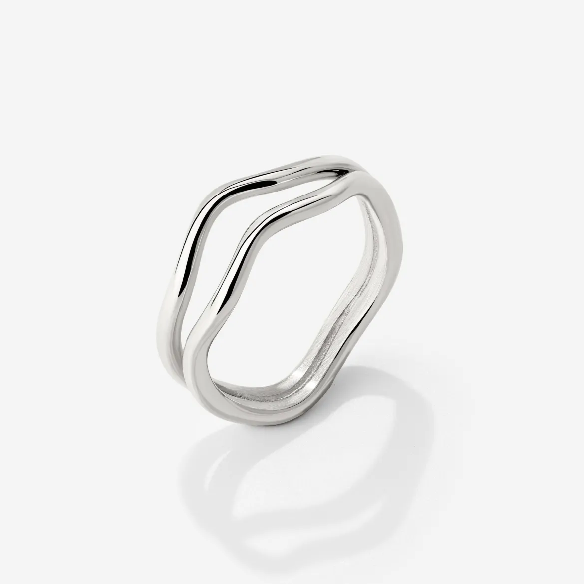 Double Wave Ring Silber