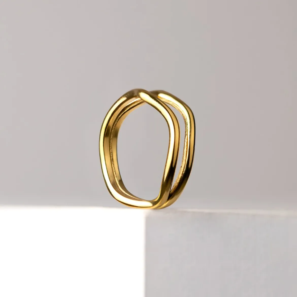 Double Wave Ring Silber