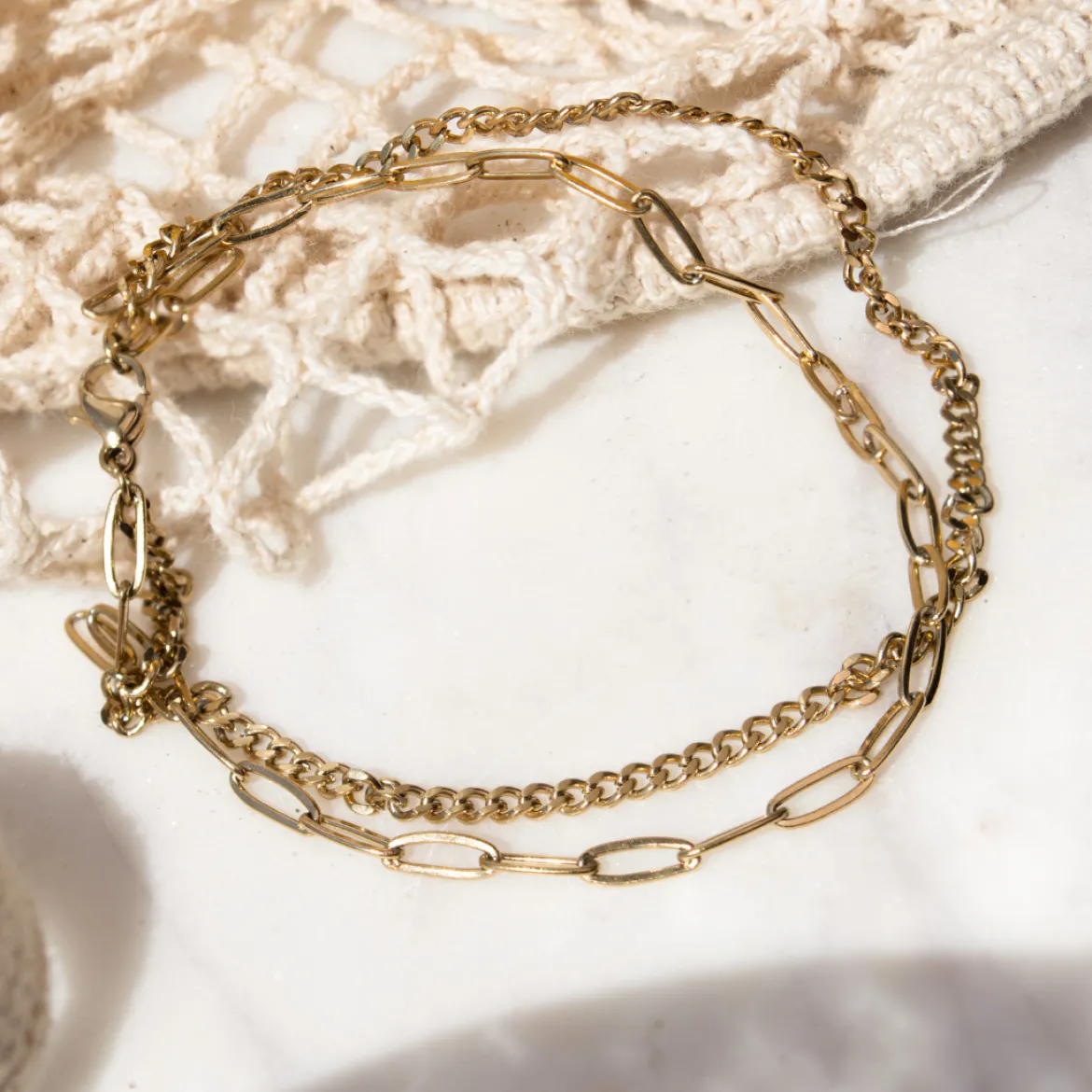 Duo Anklet Roségold