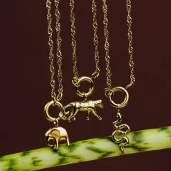 Elephant Singapore Chain Necklace Set Silber