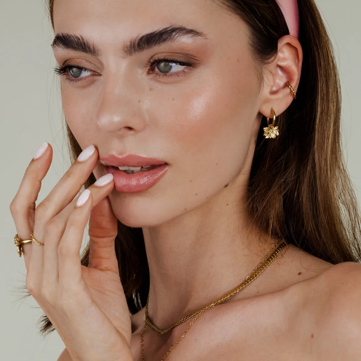 Eternal Bloom Hoop Set Small Gold