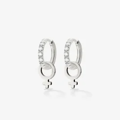 Female Icon Glimmer Hoop Set Baby Silber