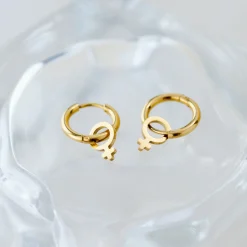 Female Icon Hoop Set Small Gold