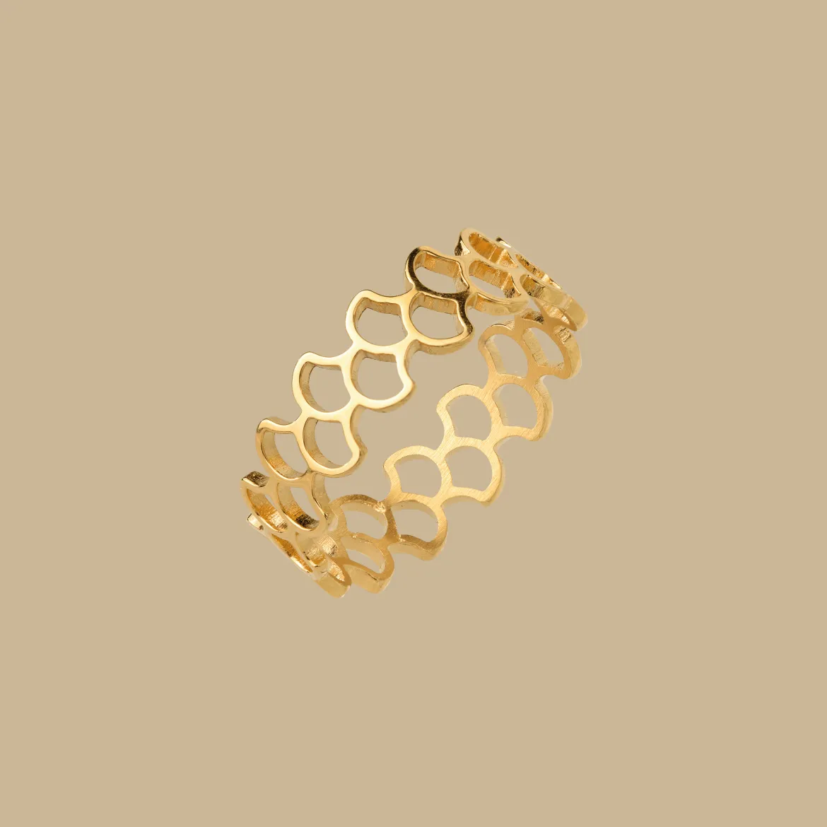 Fish Scale Ring Gold