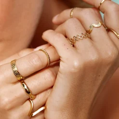 Fish Scale Ring Gold