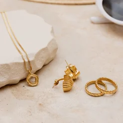 Flat Stripe Ring Gold