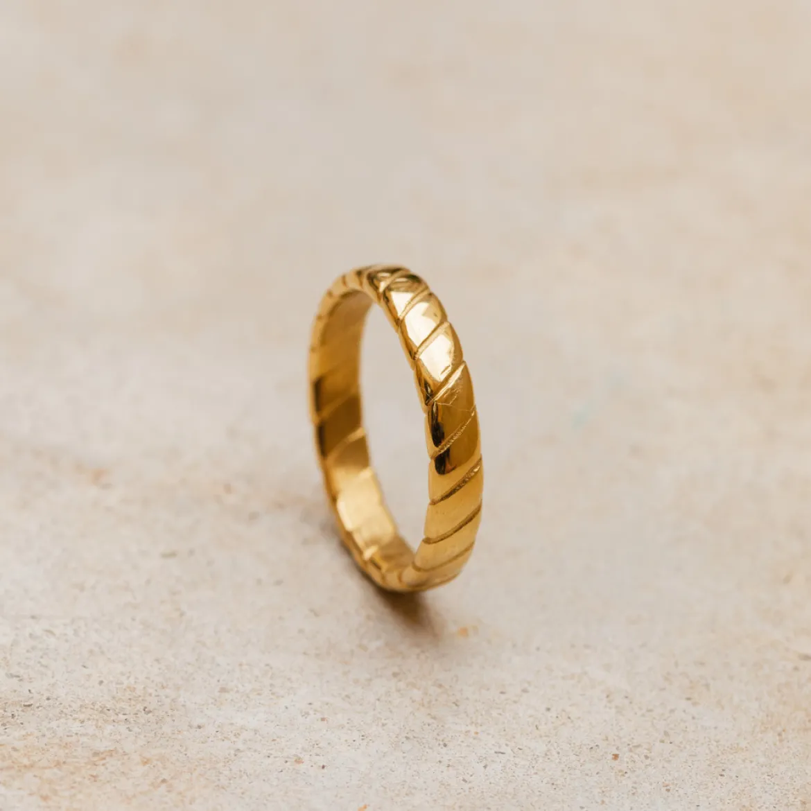 Flat Stripe Ring Roségold
