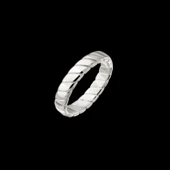 Flat Stripe Ring Silber