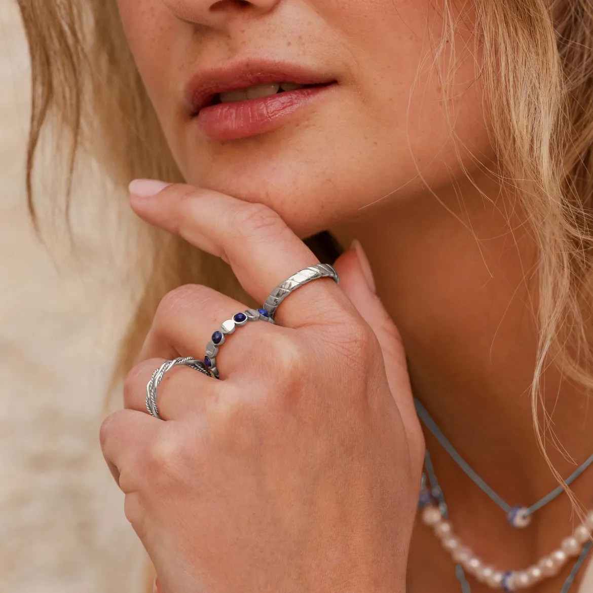 Flat Stripe Ring Silber