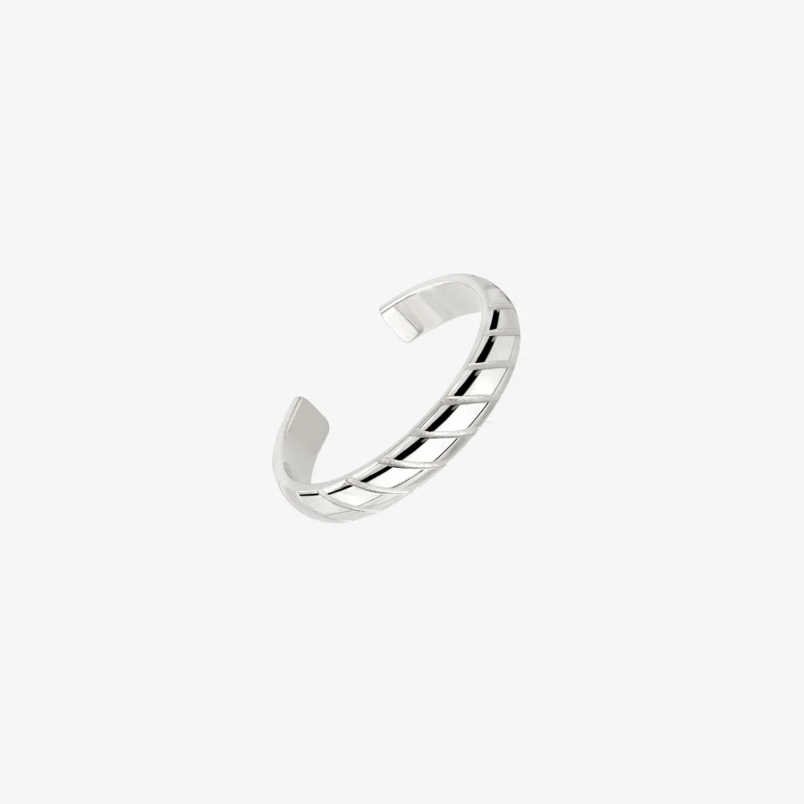 Flat Stripe Toe Ring Silber
