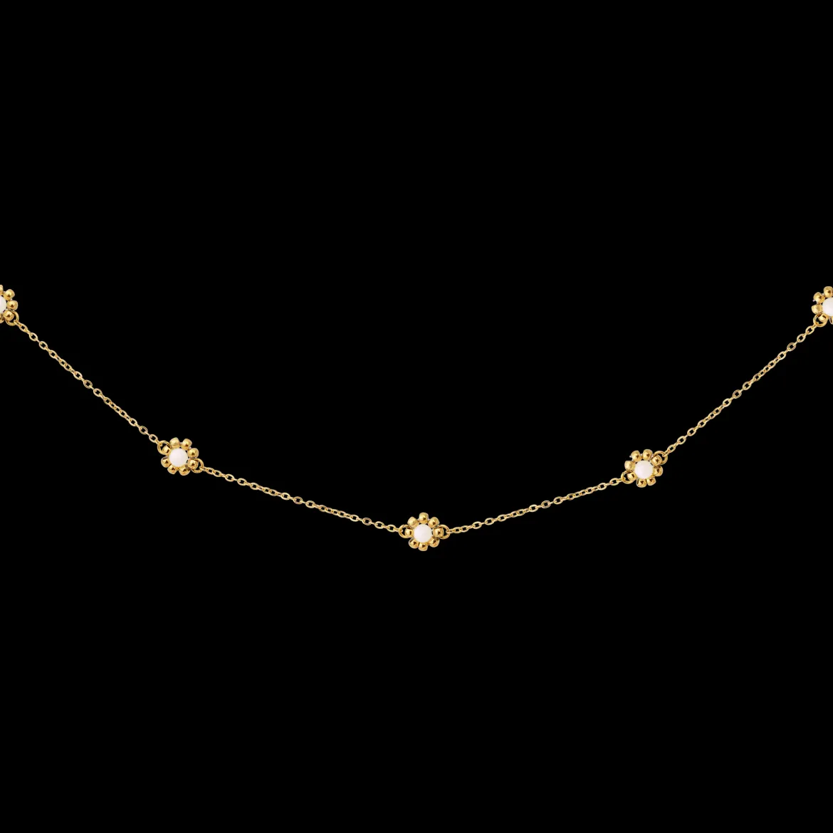 Flower 'n' Beads Necklace Gold