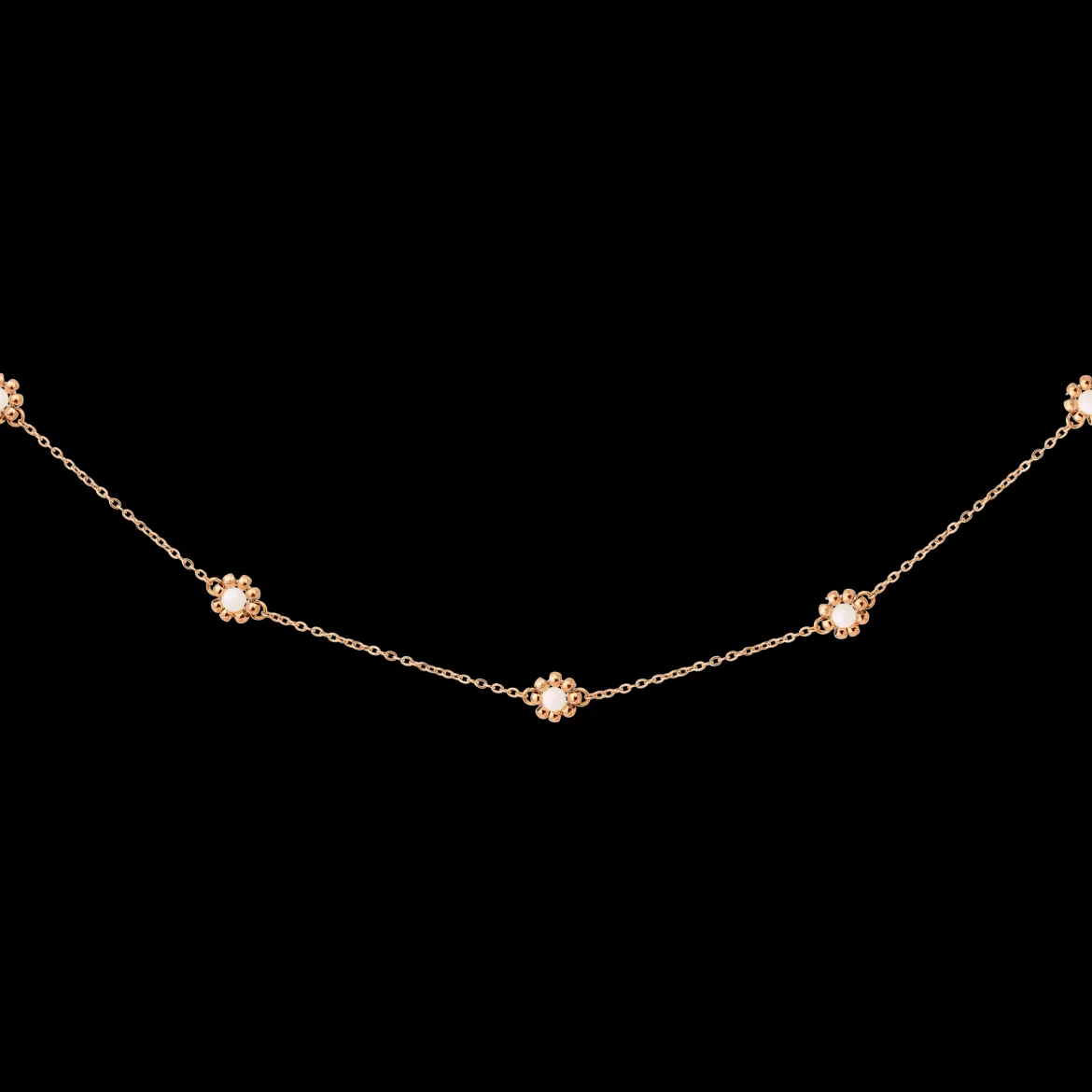 Flower 'n' Beads Necklace Roségold