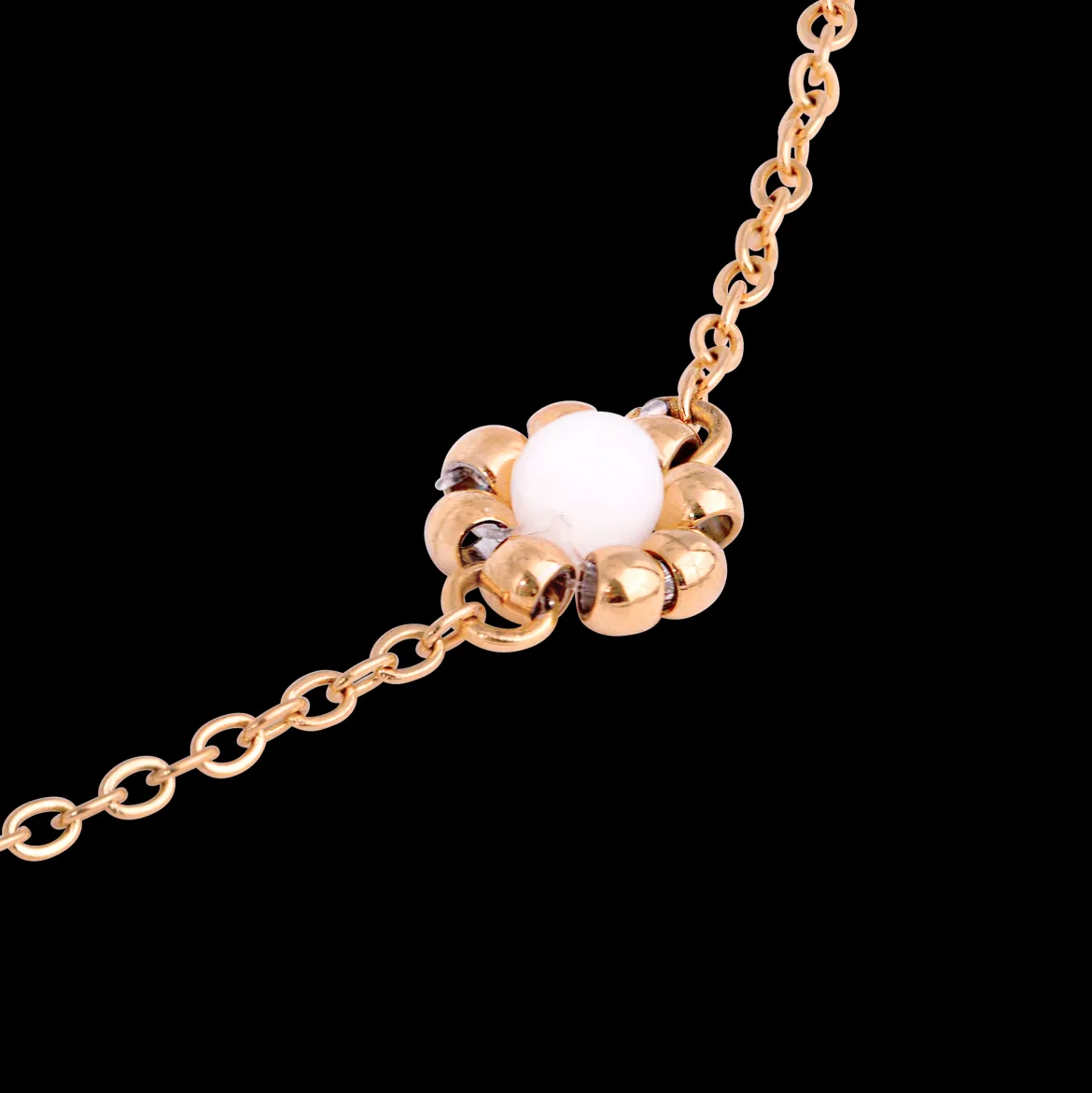 Flower 'n' Beads Necklace Roségold