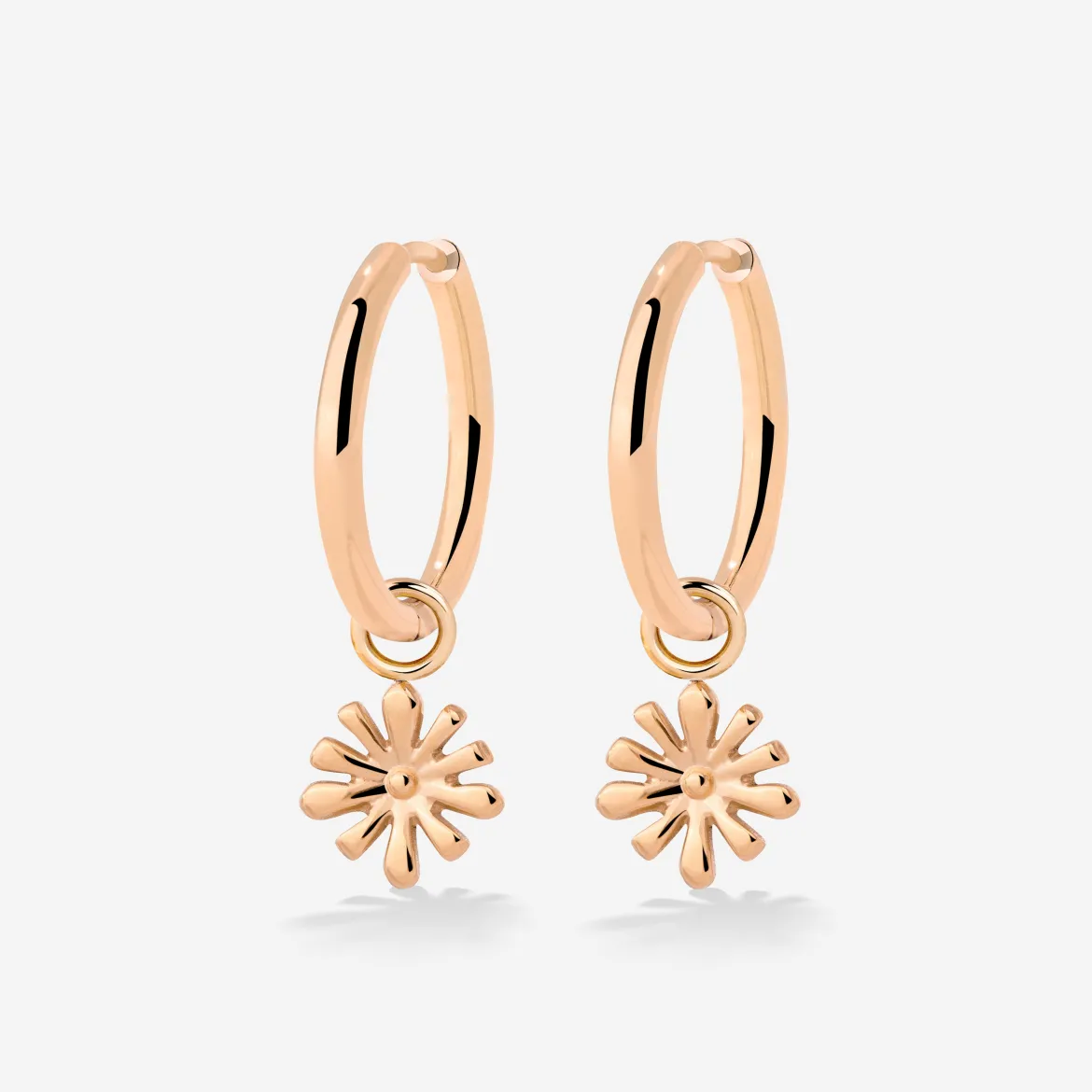 Flowery Hoop Set Medium Roségold
