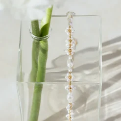 Flowery Pearls Choker Roségold