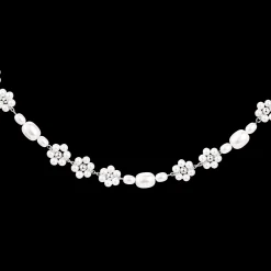 Flowery Pearls Choker Silber