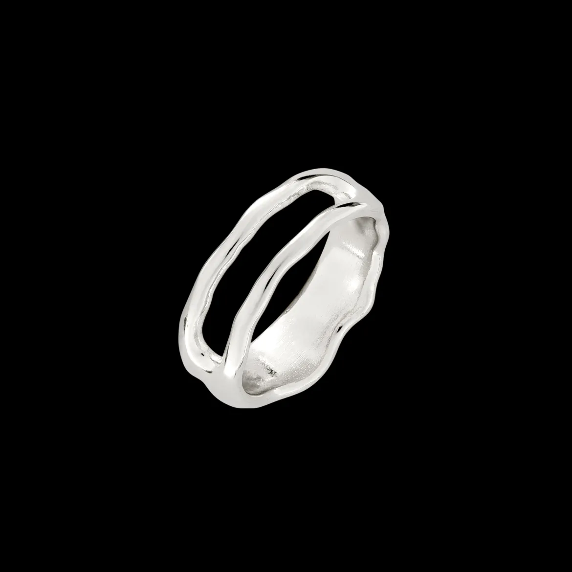 Flowing Gap Ring Silber