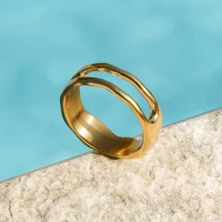 Flowing Gap Ring Silber