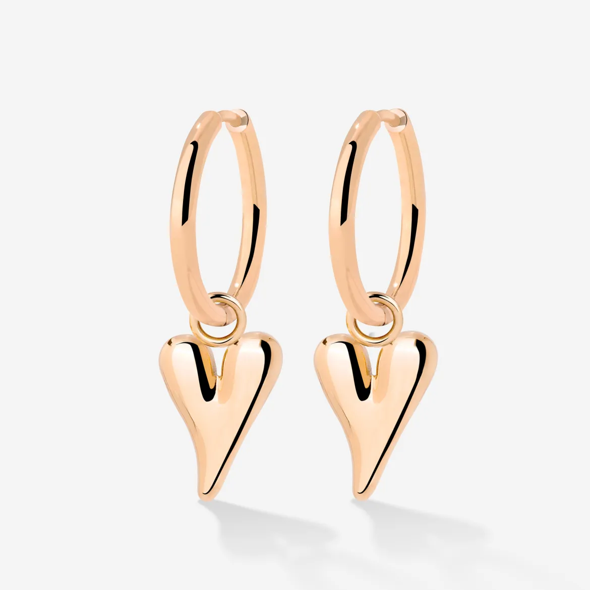 Flowy Heart Hoop Set Medium Roségold