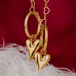 Flowy Heart Hoop Set Medium Roségold