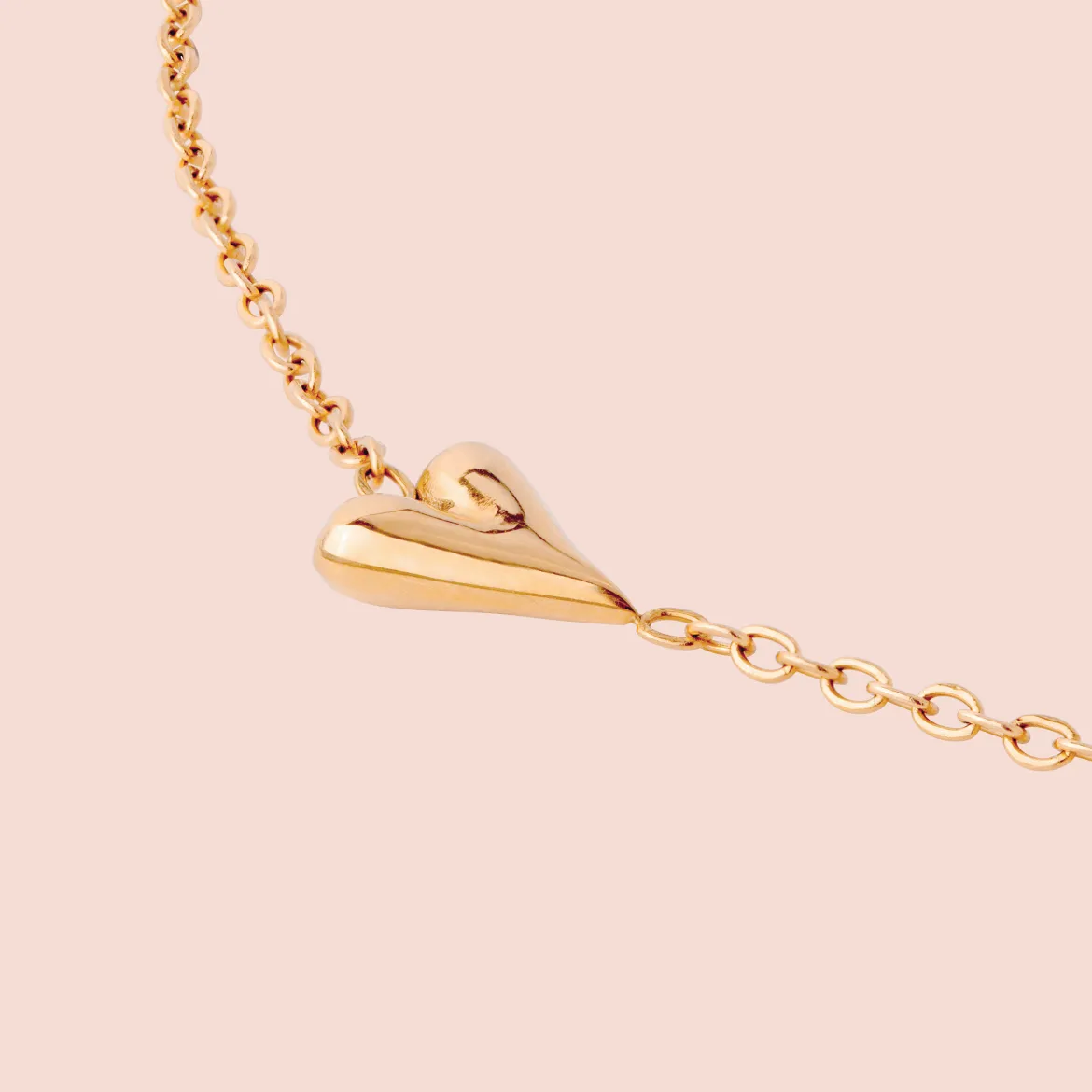 Flowy Heart Necklace Bundle Roségold