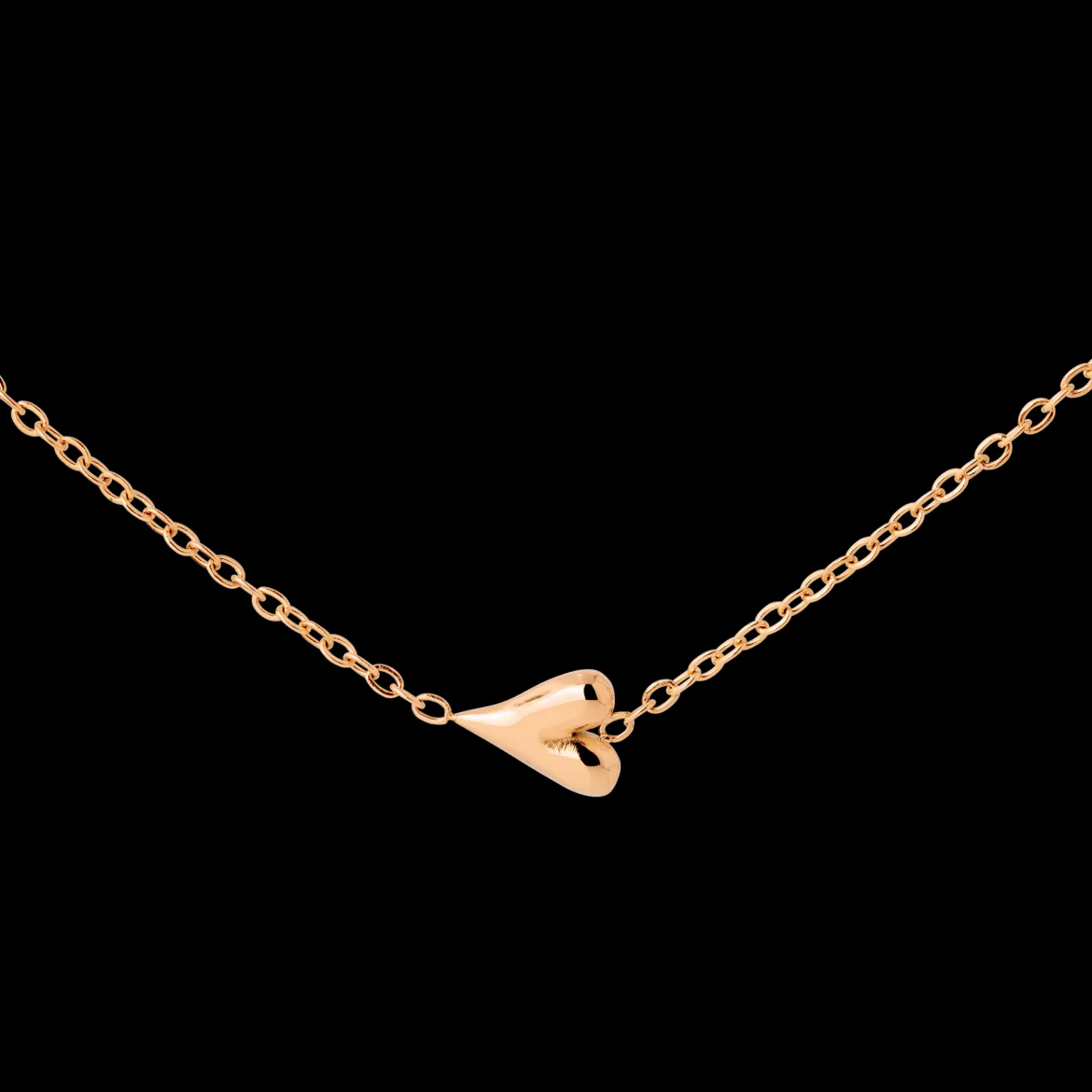 Flowy Heart Necklace Roségold