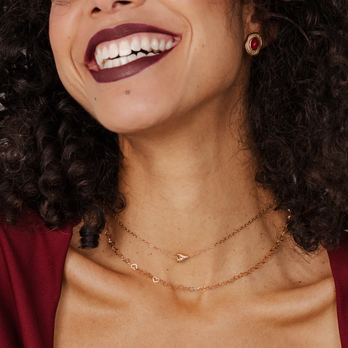 Flowy Heart Necklace Roségold