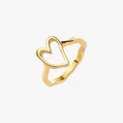 Flowy Heart Ring Gold