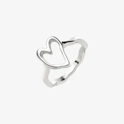 Flowy Heart Ring Silber