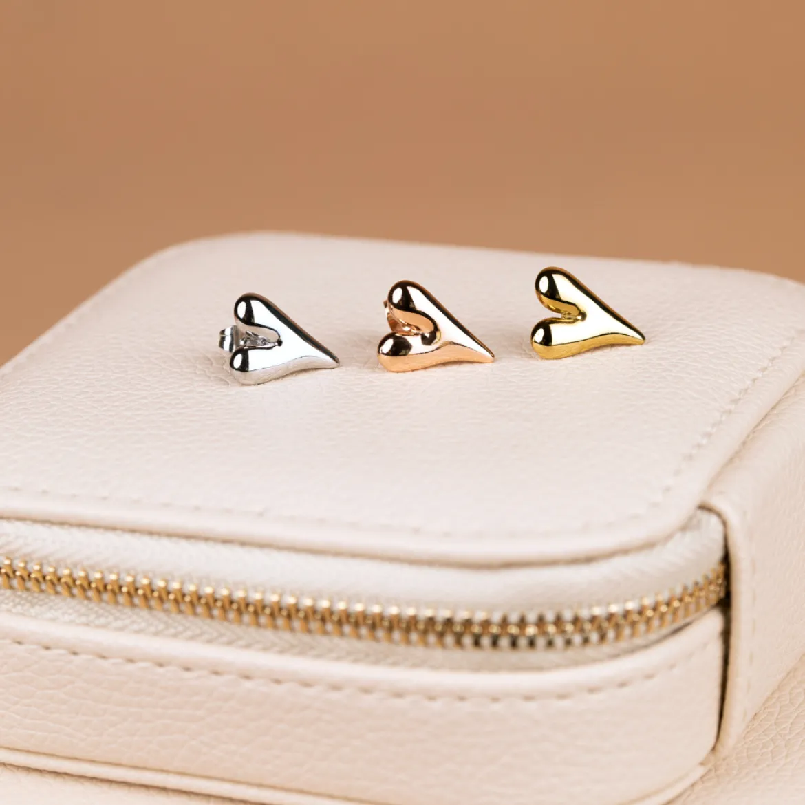 Flowy Heart Studs Small Roségold