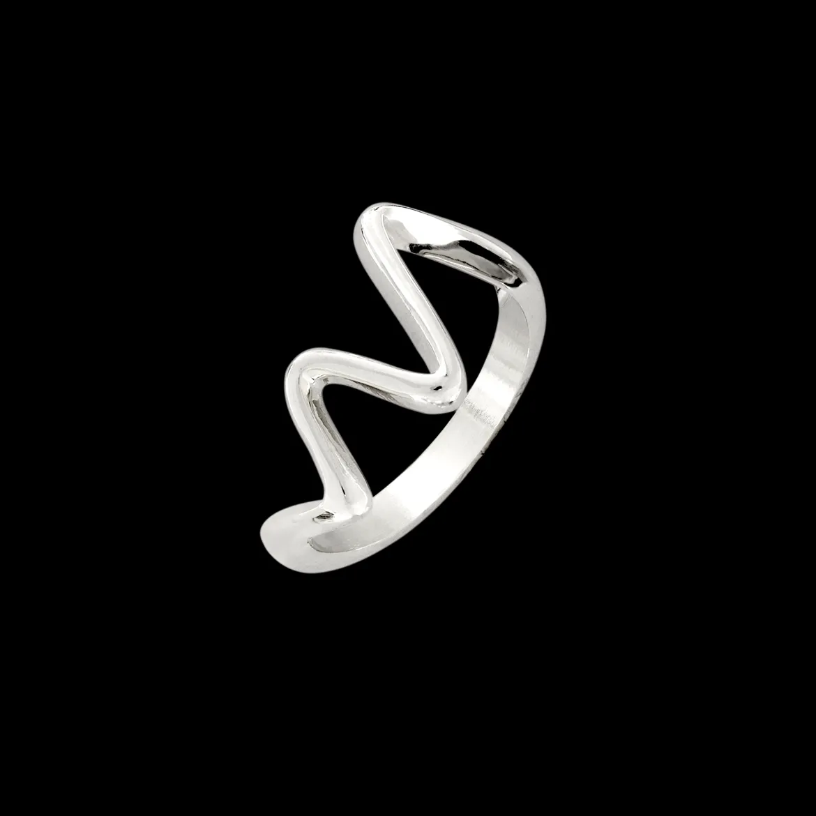 Fluid Motion Ring Silber