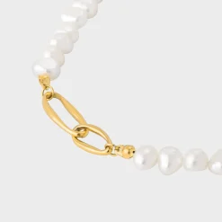 Fluidity Pearl Necklace Gold