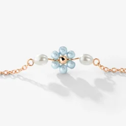 Forever Blue Daisy Necklace Roségold