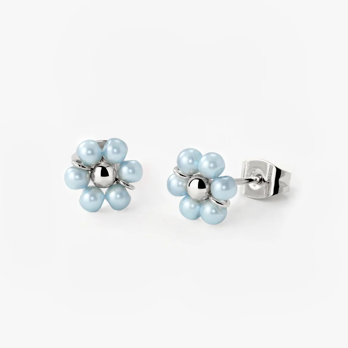 Forever Blue Daisy Studs Silber